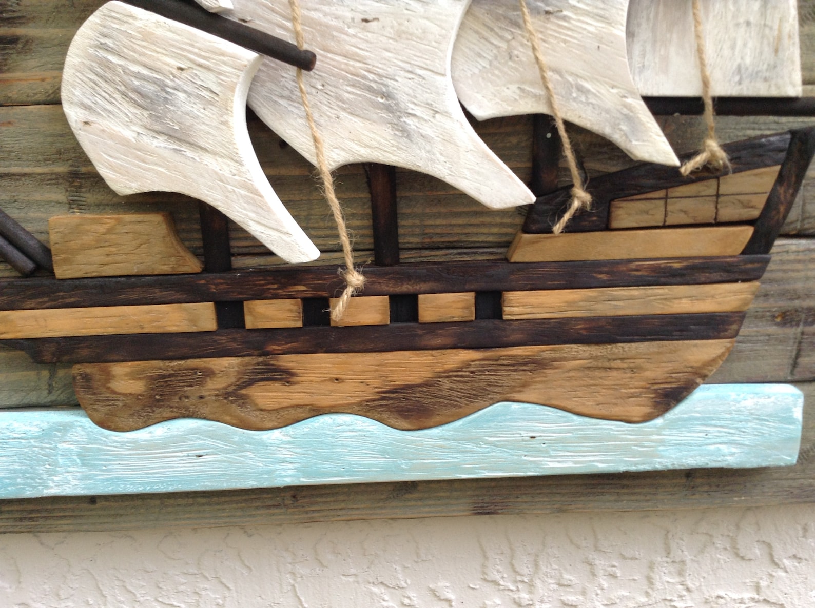 Wood Pirate Ship-pirate Ship-distressed Wood Pirate Ship-nautical Decor ...