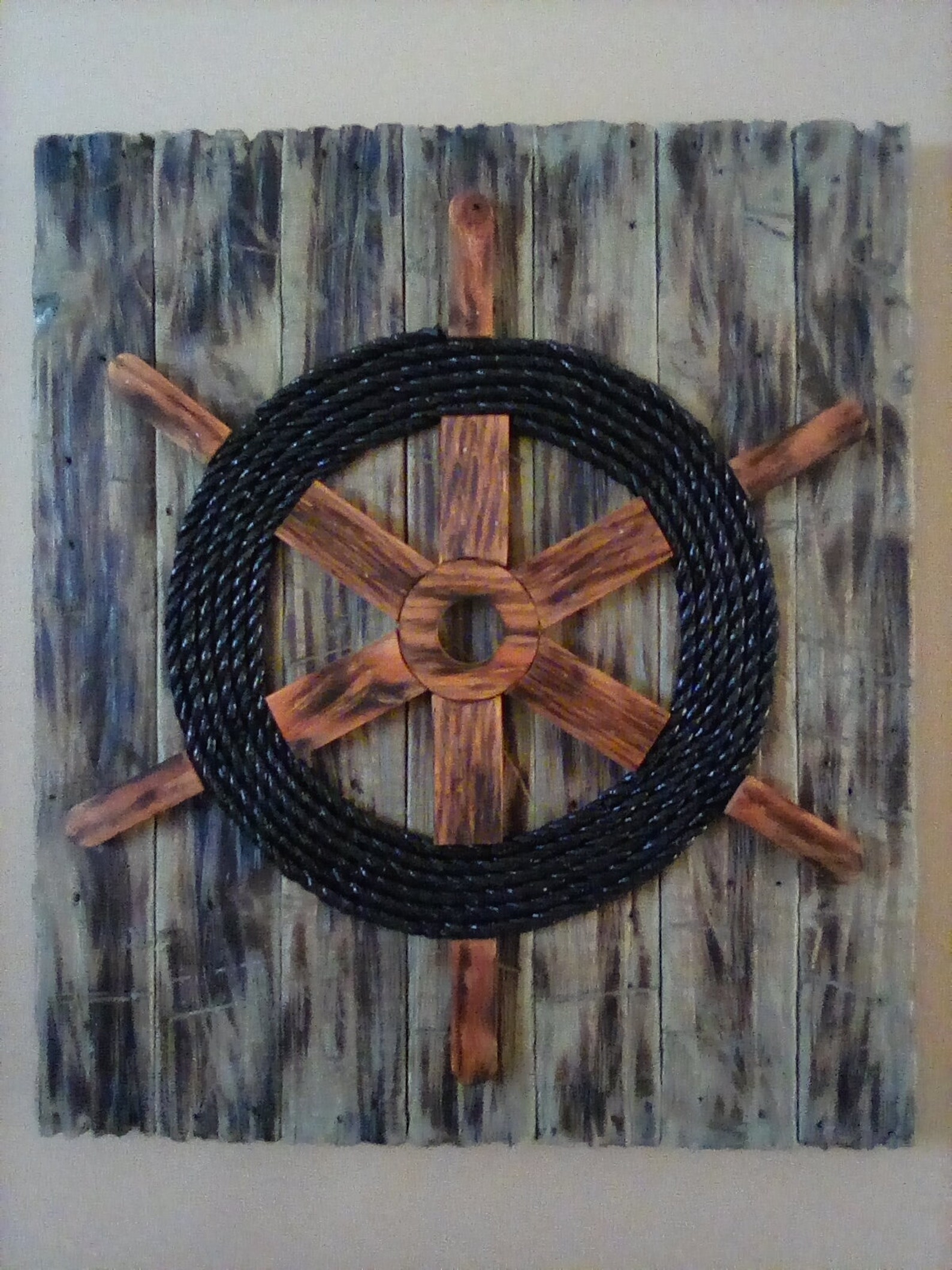 Ship Wheel-rope Ship Wheel-nautical Decor-nautical Art-rustic Decor ...