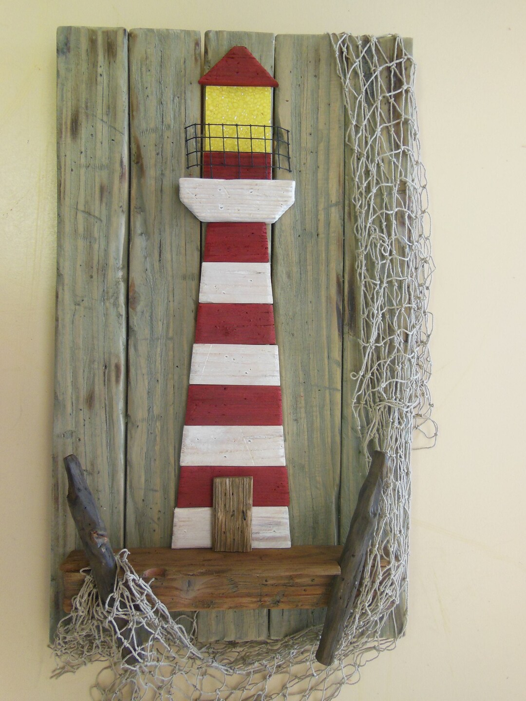 Wood Lighthouse-lighthouse-distressed Wood Lighthouse-nautical Decor ...