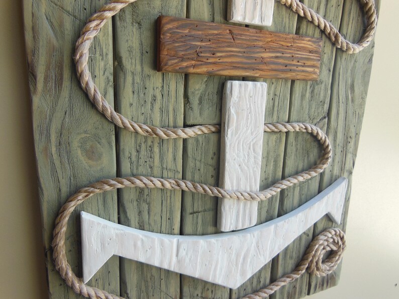 Wood Anchoranchordistressed Wood Anchornautical Etsy