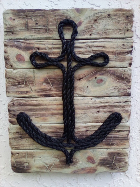 Rope Anchor-anchor-nautical Decor-nautical Art-rustic Decor-distressed Wood- rope Art-rope Decor-nautical Rope-anchor Rope Decor SKU LSDRA. -  Canada