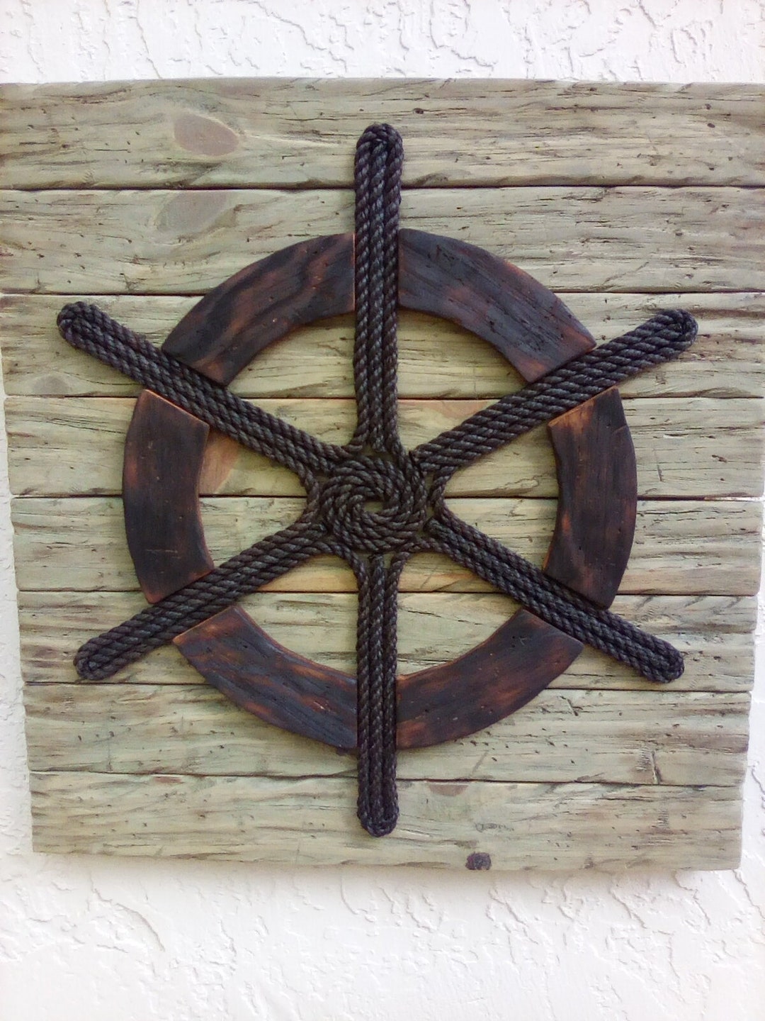 Ship Wheel-rope Ship Wheel-nautical Decor-nautical Art-rustic Decor ...