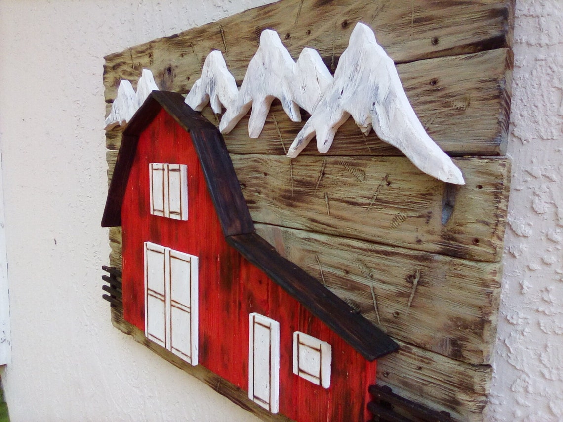 Red BarnOld BarnBarn Wall ArtRed Barn ArtCountry Etsy