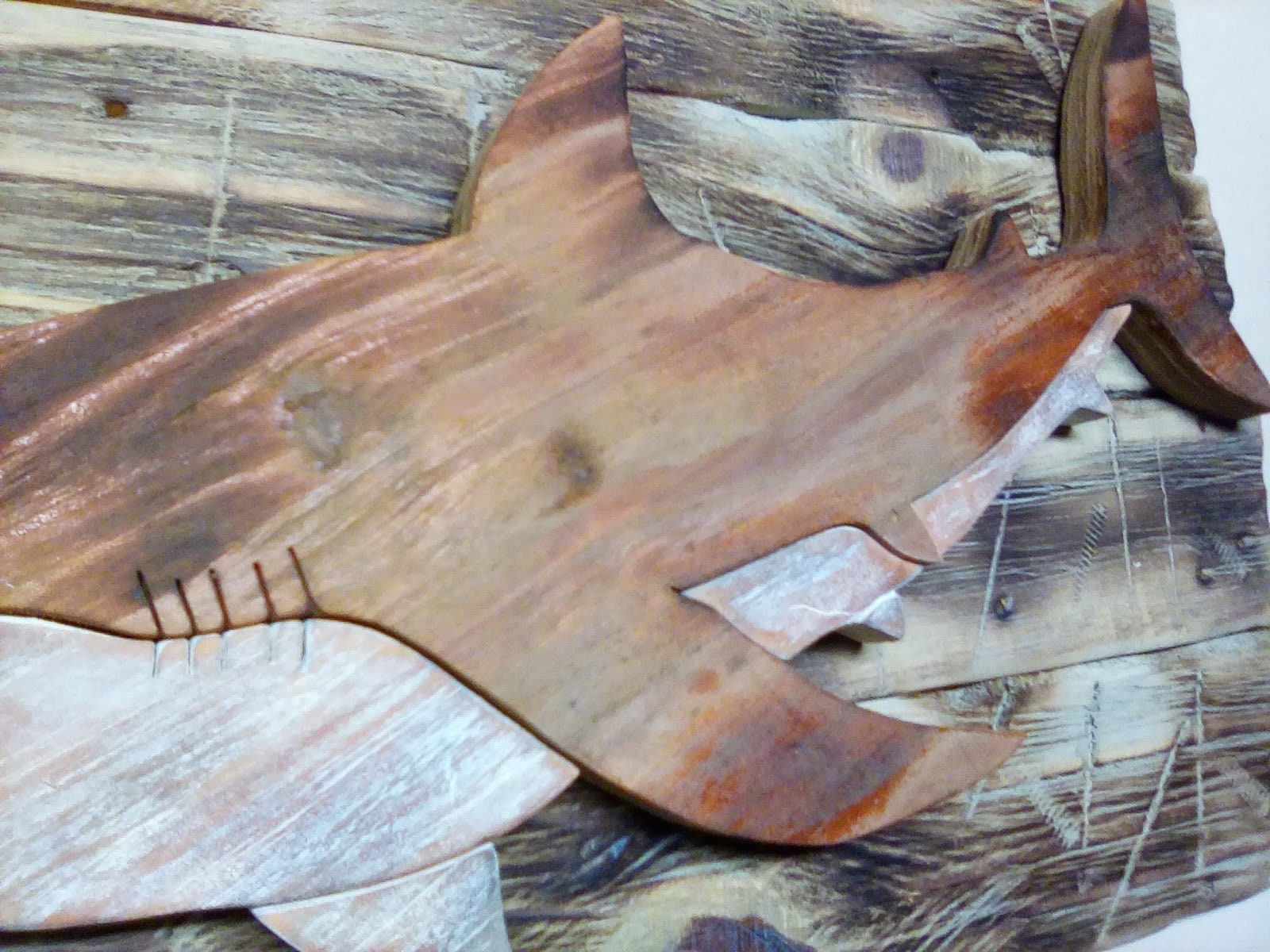 Shark-wood Shark-distressed Wood Shark-nautical Decor-nautical Art ...