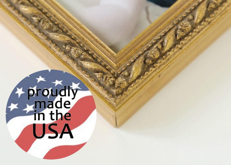 Gold Photo Frame Handmade 4x4 Square Wood Picture Frame Etsy