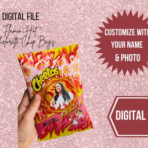 DIGITAL FILE Personalized Hot Cheeto Potato Chip Bags for Party, Wedding, Graduation, & Bachelorette Favors. Photo Chip Bags Digital File