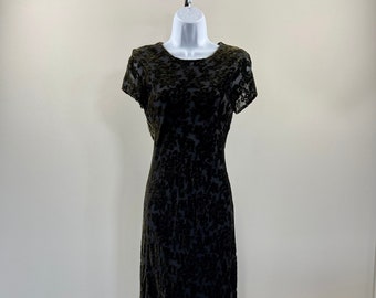 1990s Benjamin A. Velvet Brocade Long Dress
