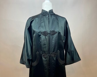 1960s Asian-Inspired Satin Reversible Duster Coat