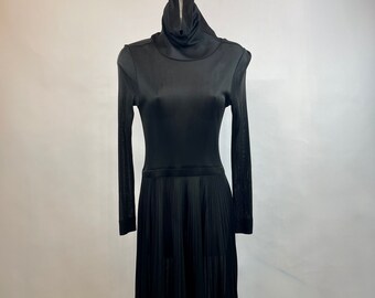 1970s Melange Black Long Dress