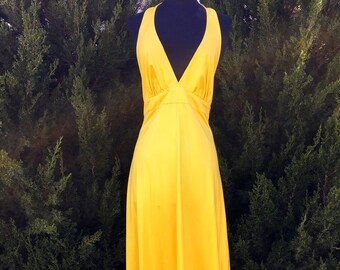 yellow halter gown