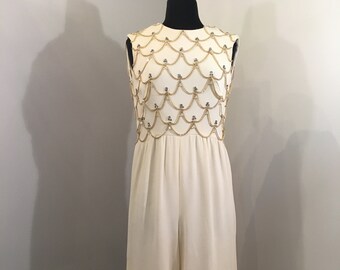 cream formal jumpsuit