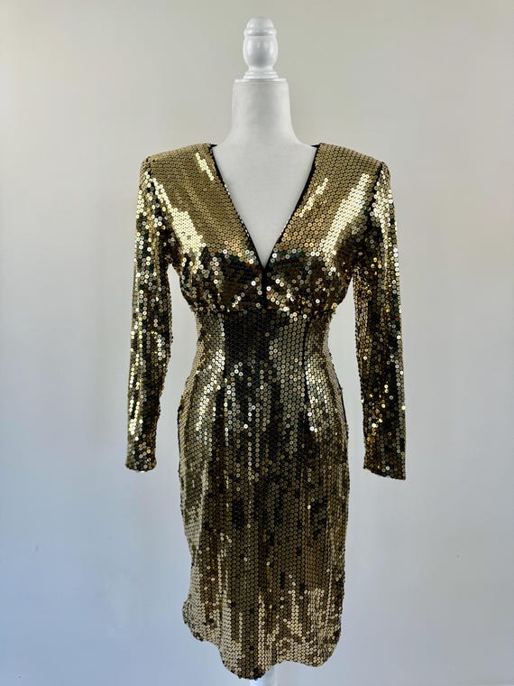 1980s Lillie Rubin Purple Sequin Strapless Mermaid Prom Dress
