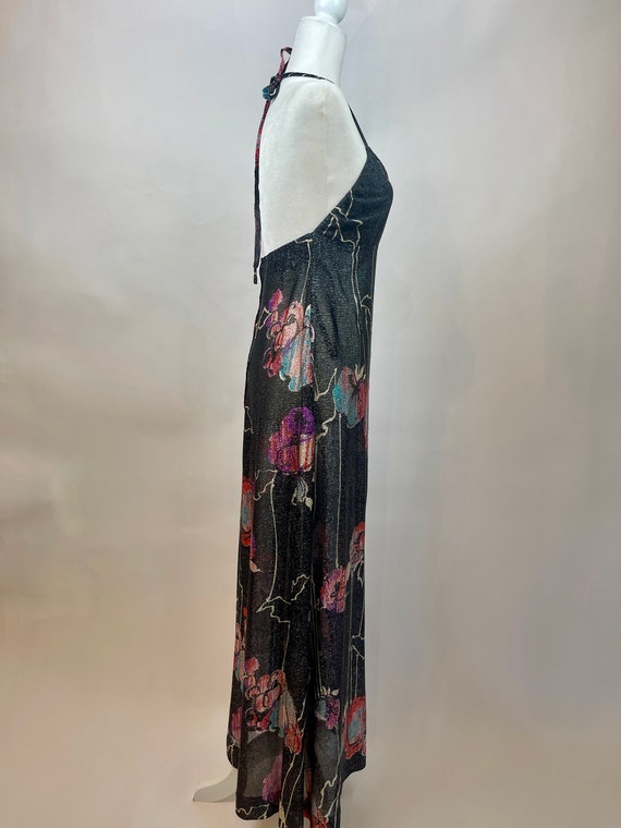 1970s Saks Fifth Avenue Iridescent Halter Dress w… - image 5