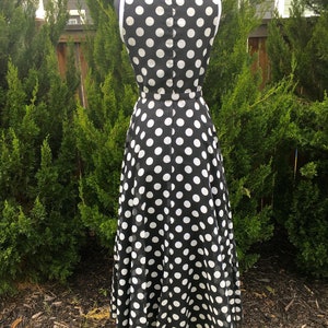 1960s Black and White Polka Dot Long Dress With Jacket - Etsy