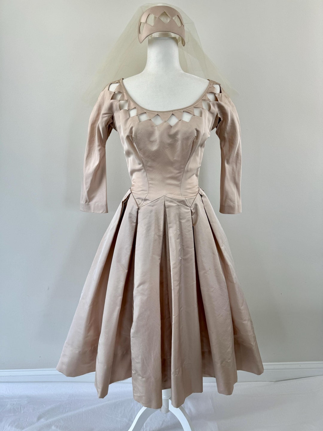 vintage rose gold wedding dress Vintage Strapless Sweetheart Flower Pink Wedding Dress WD132 US8 / Pink