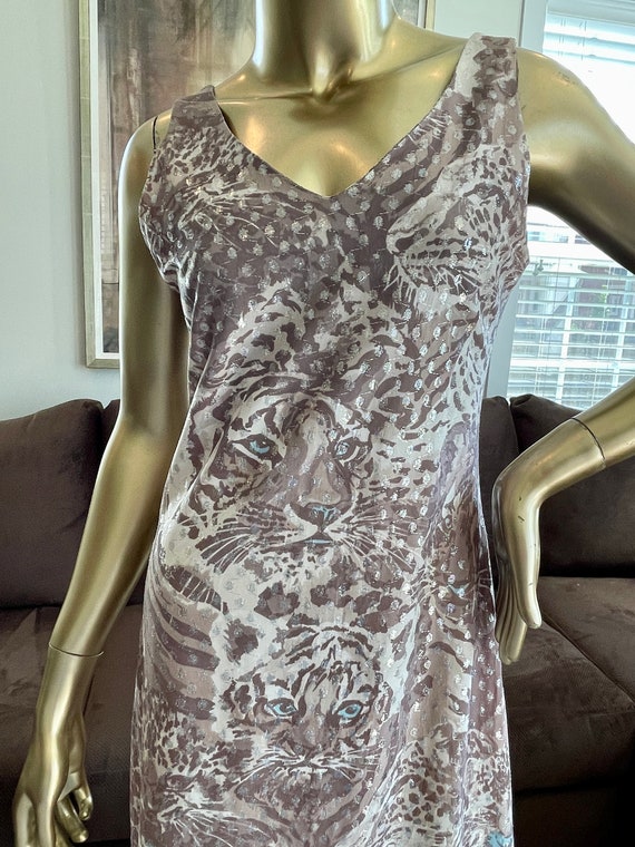 1990s Cheetah Long Slip Dress - image 2