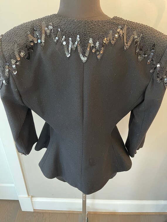 1980s Lillie Rubin Wool Jacket with Sequin Trim - image 4