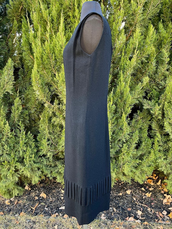 1970s R & K Black Wool Sleeveless Dress - image 9