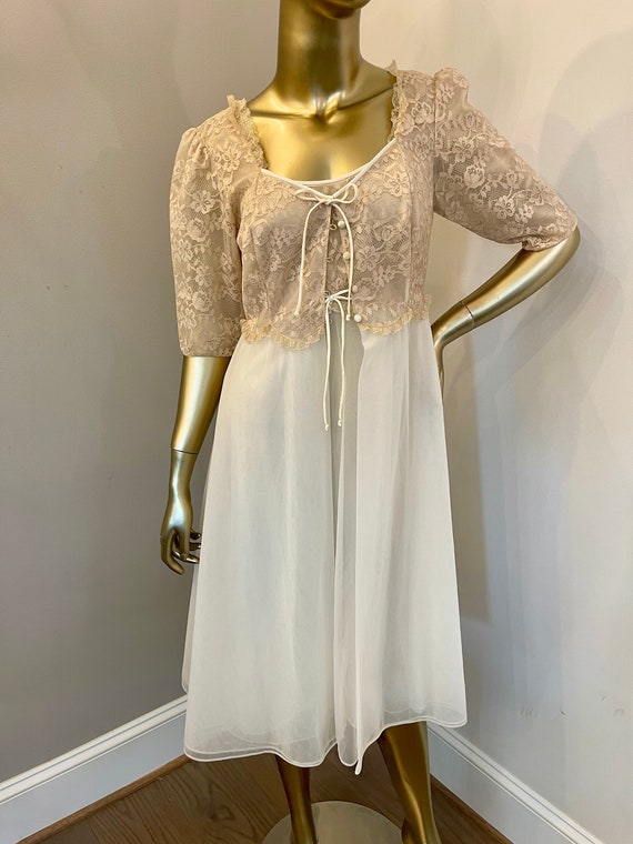 1950s Nude Lace Slipdress and Jacket