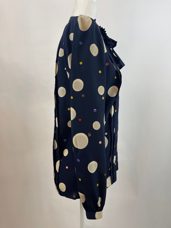 1970s Andre Laug Silk Polka Dot Blouse - image 3