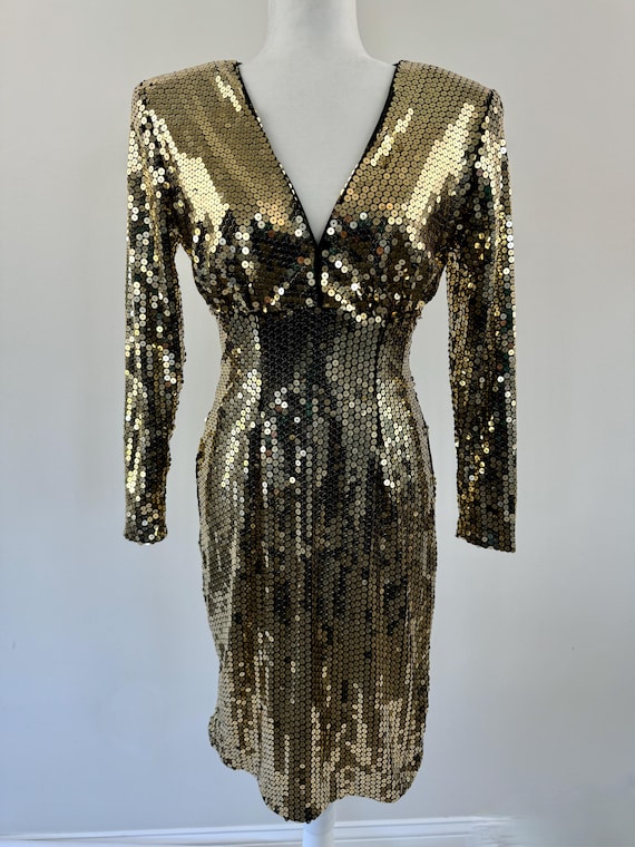 1980s Lillie Rubin Black and Metallic Gold Brocade Bolero Jacket