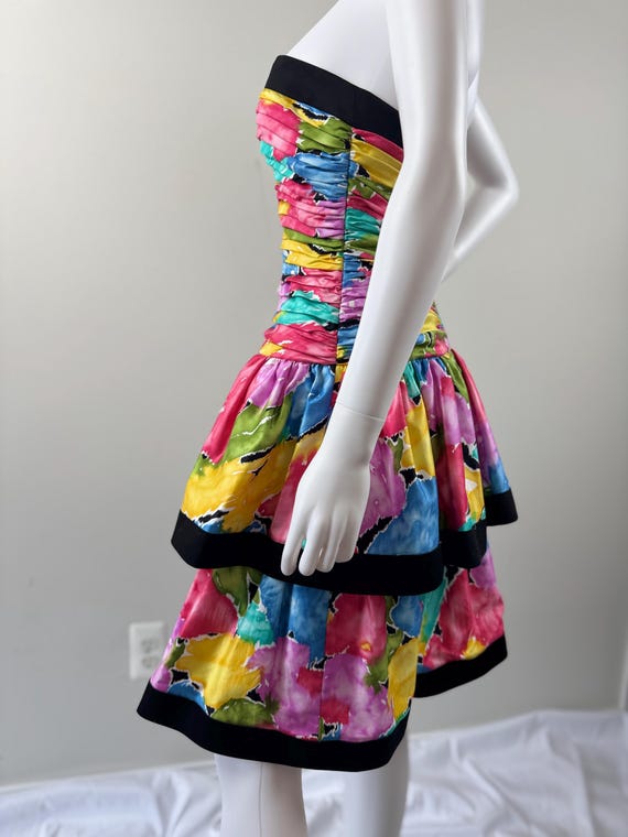 1980s A.J. Bari Abstract Floral Dress - image 9