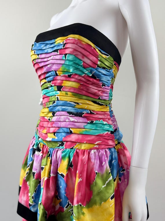 1980s A.J. Bari Abstract Floral Dress - image 10