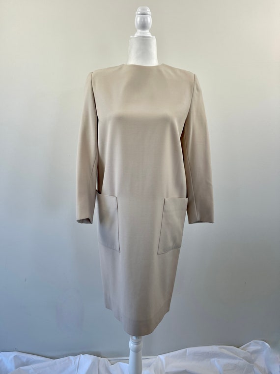 1980s Giorgio Armani Wool Crepe L/S Shift Dress