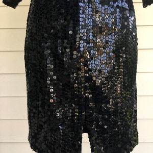 1970s Oleg Cassini Black Sequin Mini Dress - Etsy