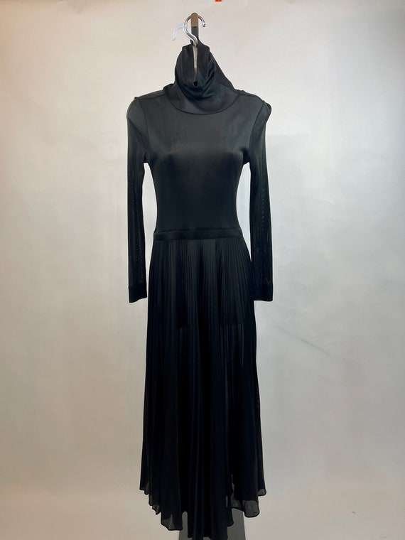1970s Melange Black Long Dress