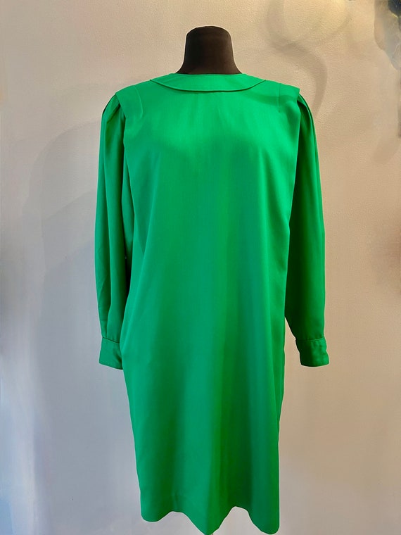 1980s Stanley Sherman Emerald Green Shift Dress - image 1