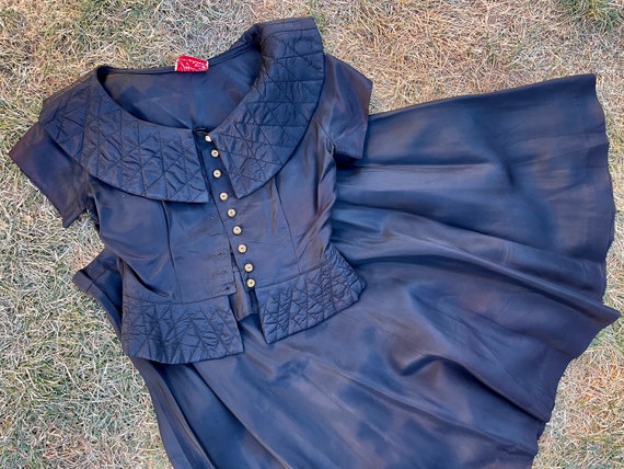 1950s Jay Day Black Jacket with Skirt - image 10