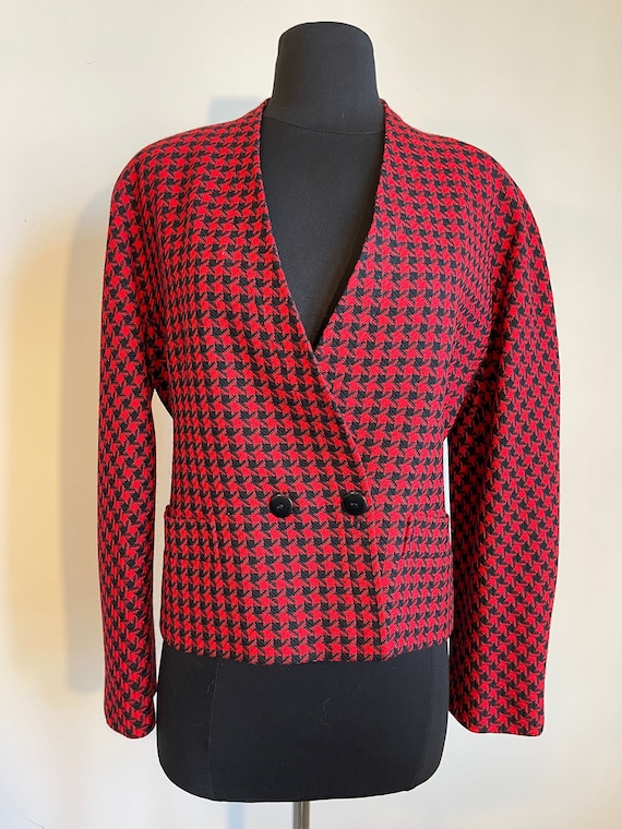 1990s Jaeger Wool Houndstooth Blazer