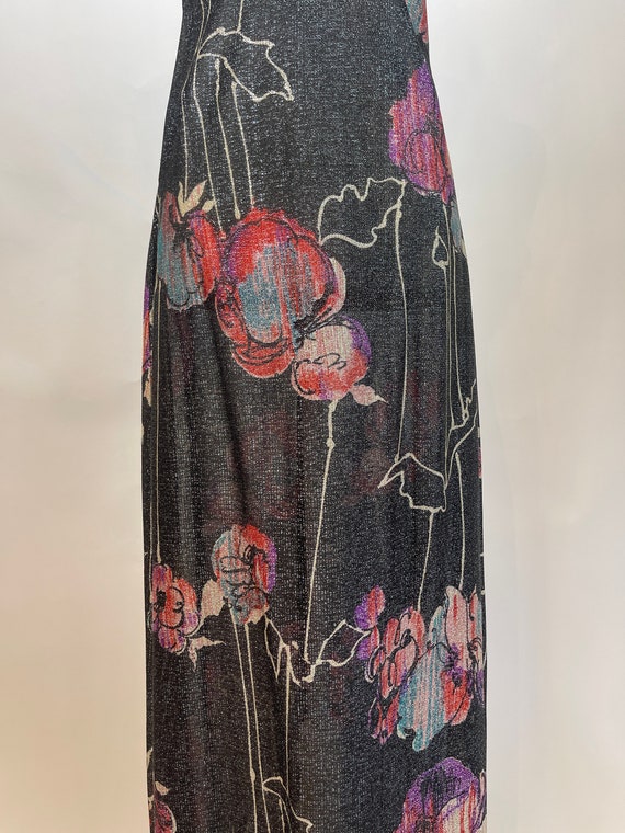 1970s Saks Fifth Avenue Iridescent Halter Dress w… - image 6