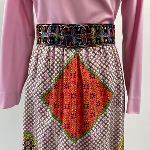 1970s Henry Higgins Polyester Graphic Print Dress image 6