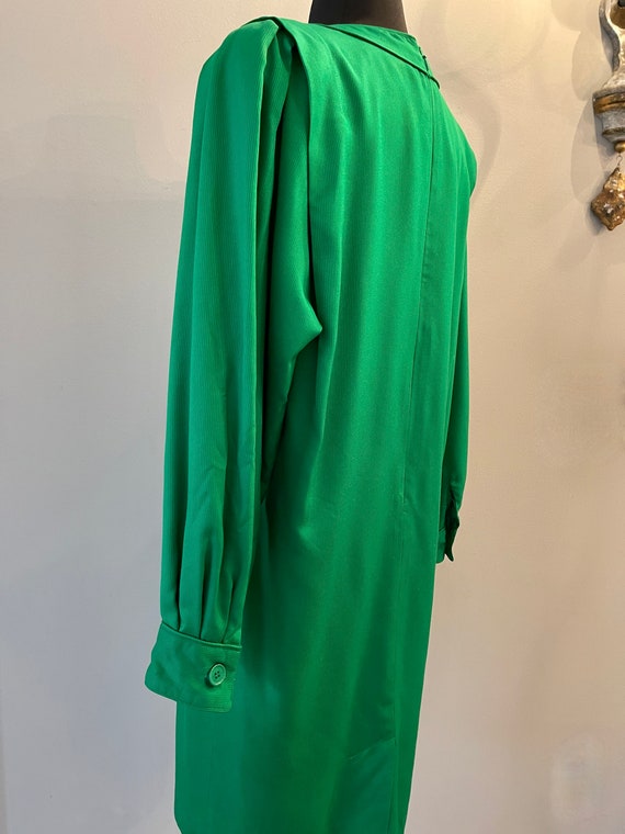 1980s Stanley Sherman Emerald Green Shift Dress - image 9