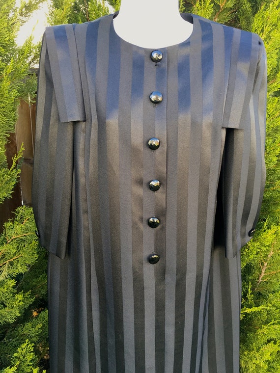 1950s Amy Adams Black Striped Dress/Overcoat - image 2