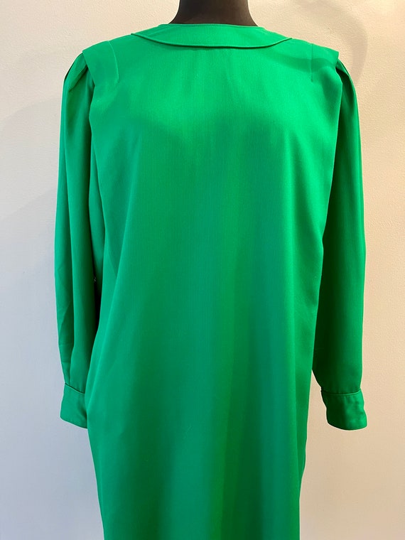 1980s Stanley Sherman Emerald Green Shift Dress - image 2