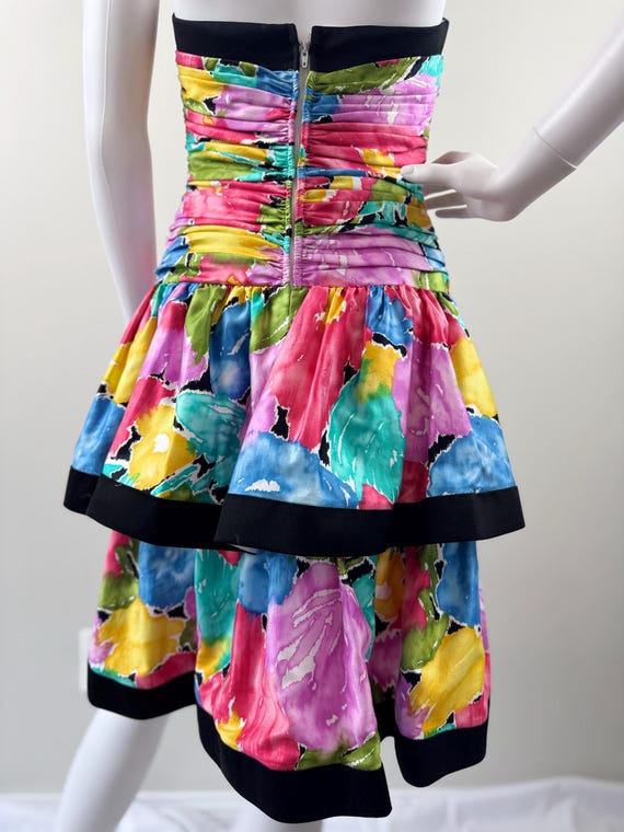 1980s A.J. Bari Abstract Floral Dress - image 8