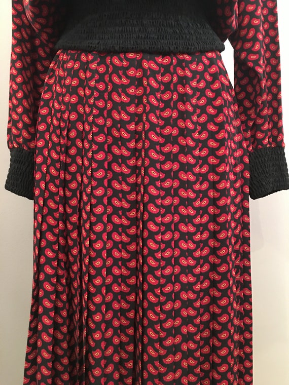 1980s Guy Laroche Silk Paisley Top and Skirt Set - image 5