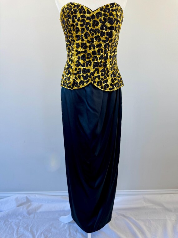 80s Vintage Sun Dress Abalone Buttons Cheetah Flower