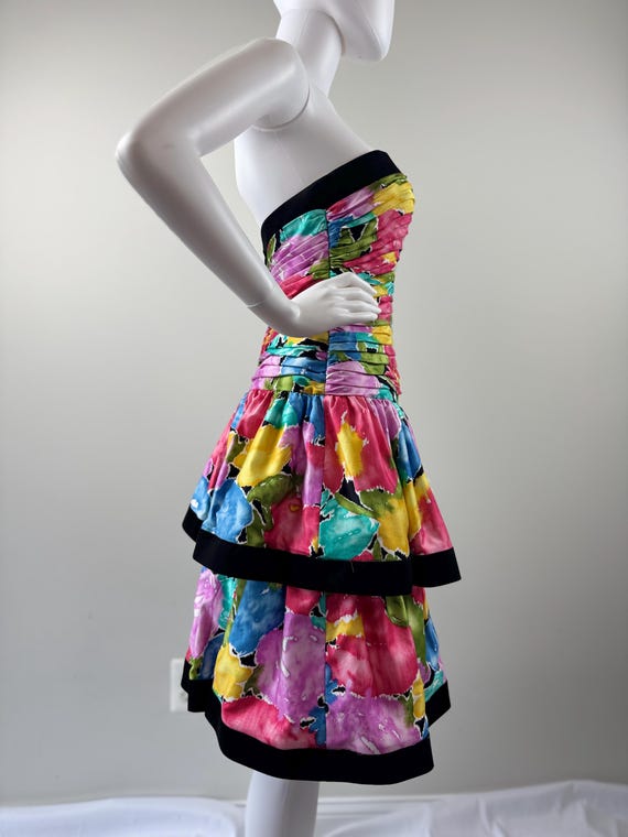 1980s A.J. Bari Abstract Floral Dress - image 6