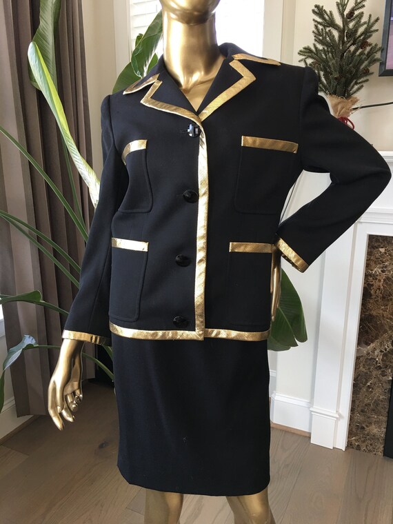 1980s Valentino Boutique/Amen Wardy Black Wool Ski