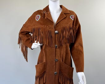 1990s Pia Rucci Suede Jacket with Fringe