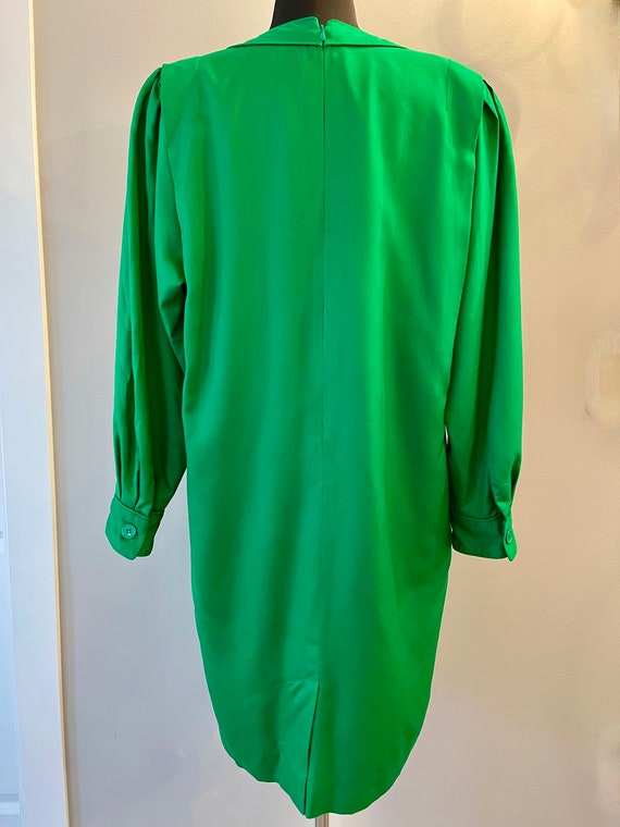 1980s Stanley Sherman Emerald Green Shift Dress - image 8