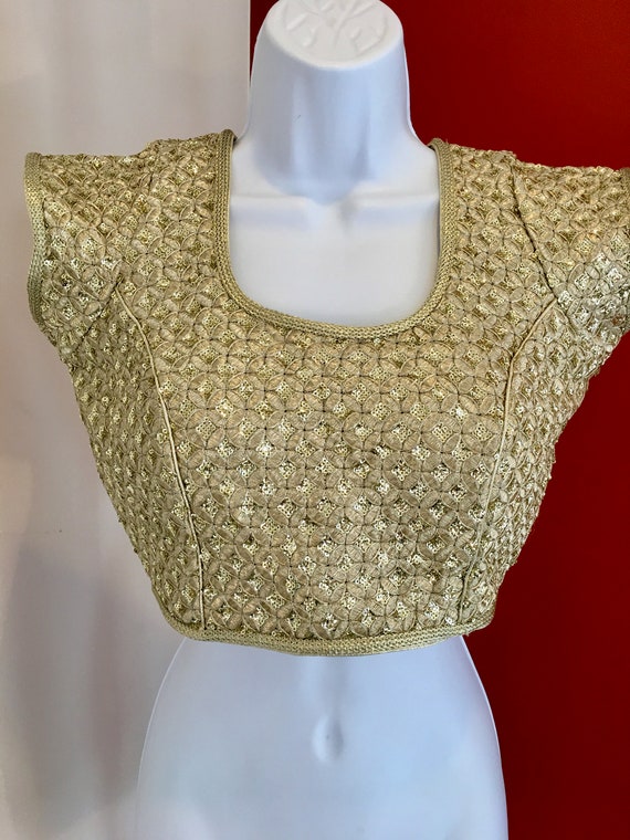 1970s Gold Lame Cropped Bodice
