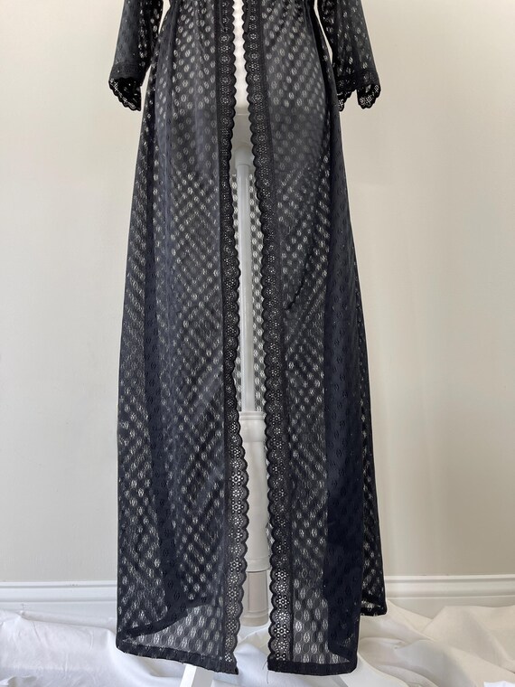 1970s Black Polyester Patterned Robe - image 5