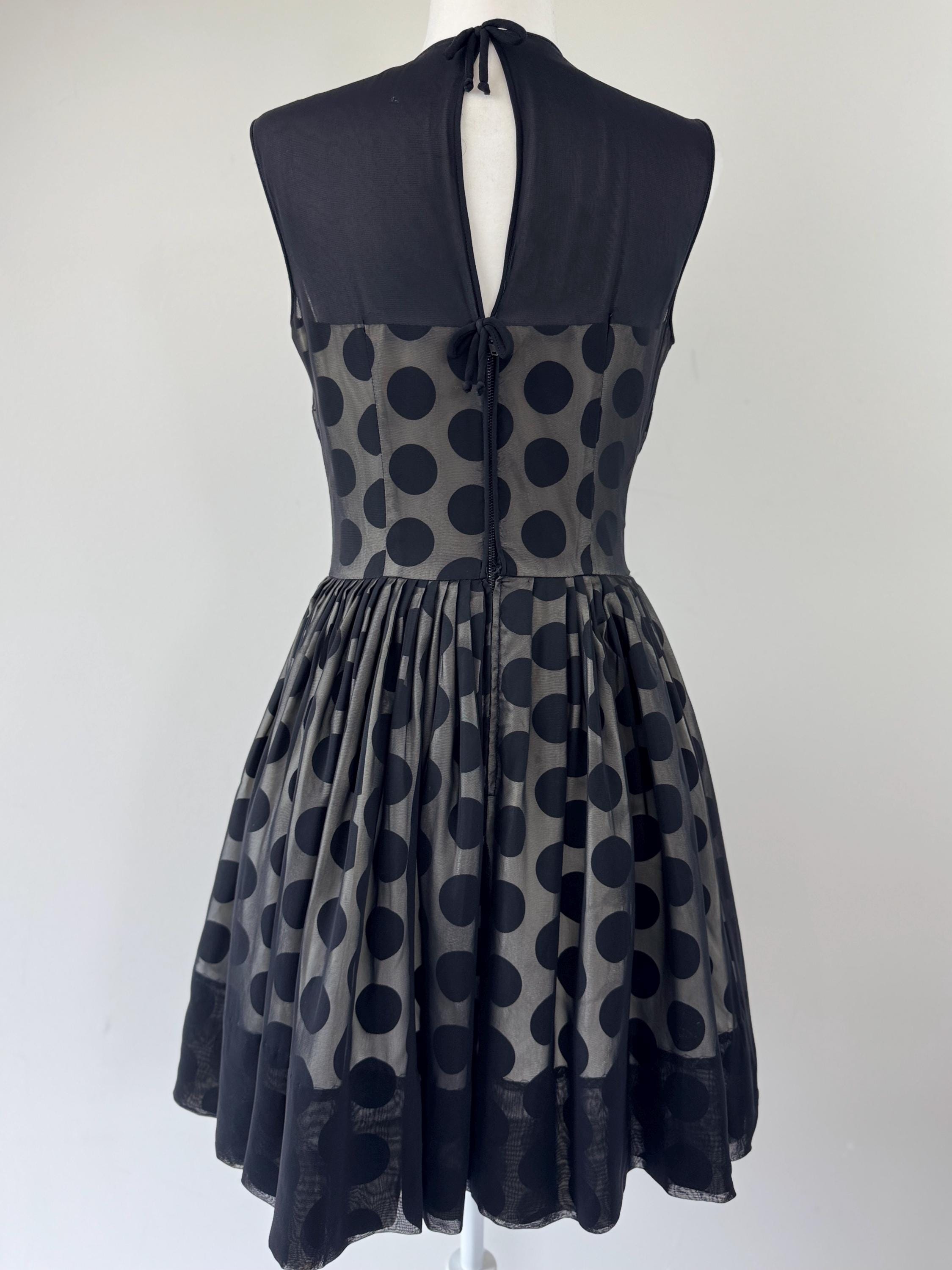 1950s Black White Polka Dot Dress - Etsy