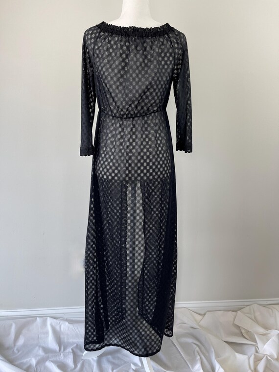 1970s Black Polyester Patterned Robe - image 8