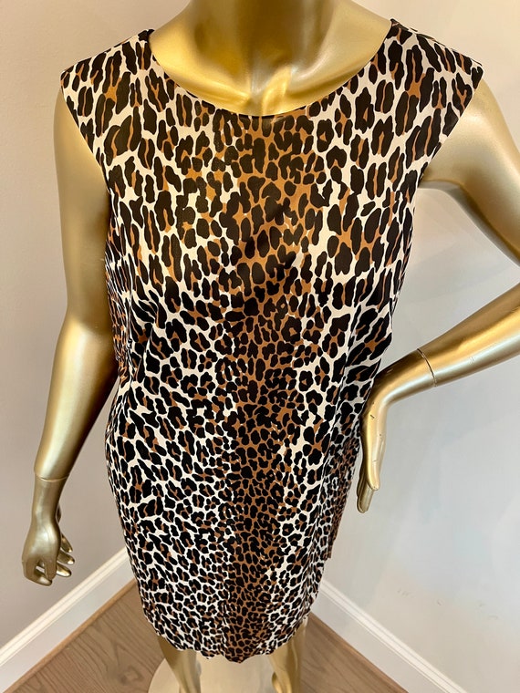 1960s Cheetah Print Slip with Jagged Edge Hem - image 3
